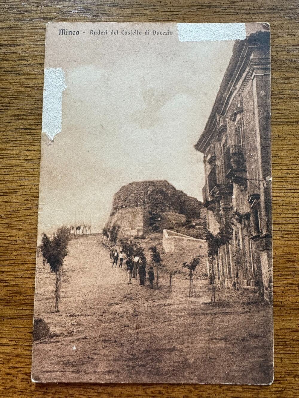 Vintage 1931 Mineo Sicily Italy Ruins Castello di Ducezio Postcard